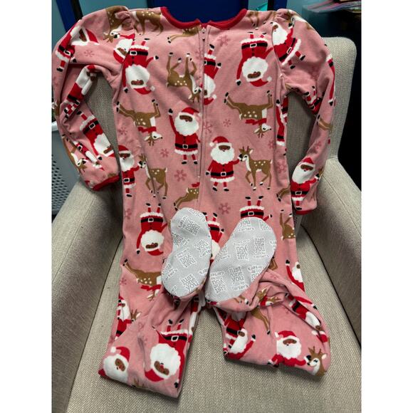 NWT Girls Carter's Christmas Santa Footed Pajamas - Size 5 - Picture 1 of 4